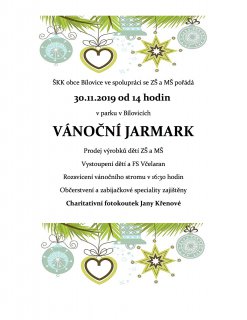 VÁNOČNÍ JARMARK V BÍLOVICÍCH 2019